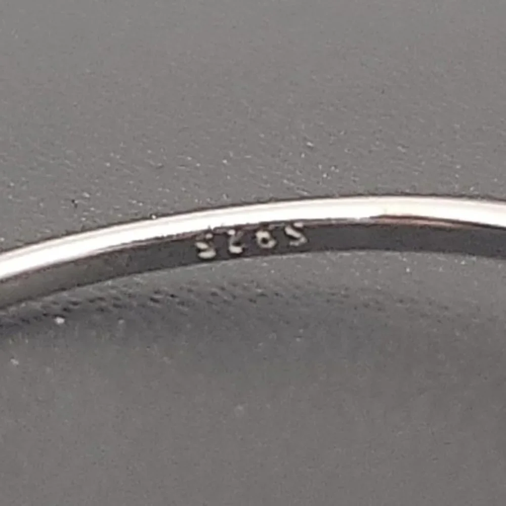 Heart-Shaped Blue CZ Silver Ring‎ Size 8 (NWOT)